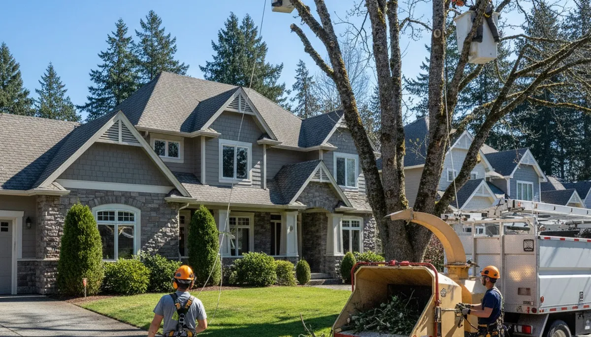 Tree service crew in Spokane, WA performing professional tree removal and trimming