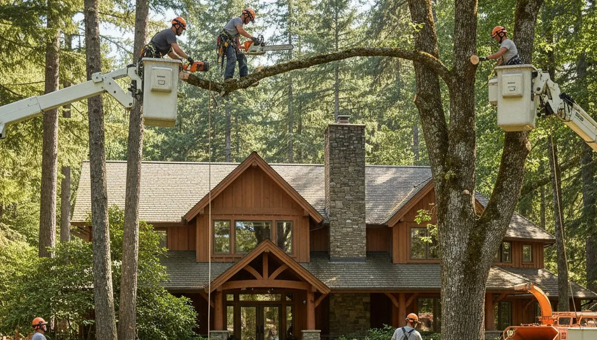 Tree service crew in Spokane, WA providing professional tree removal and trimming services