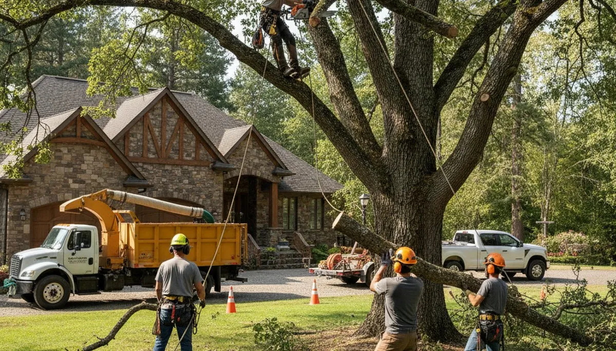 Spokane, WA tree service crew providing professional tree removal for a local property