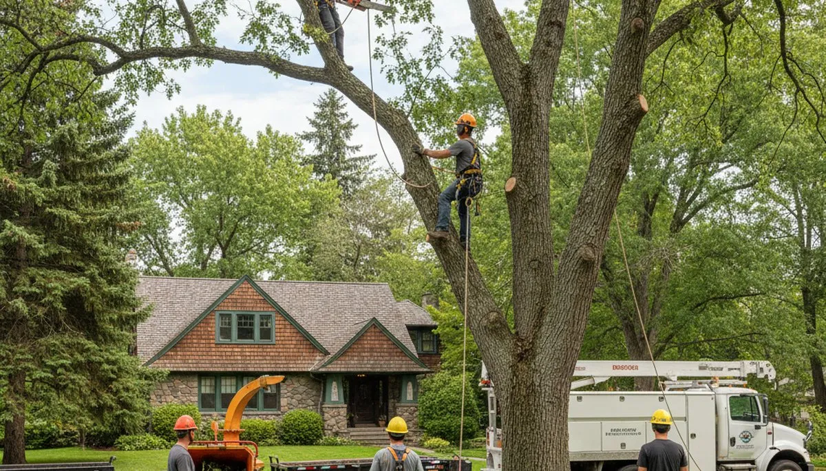 Tree service crew in Spokane, WA providing professional tree removal and trimming services